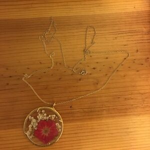 Anthropologie dried flower pendant